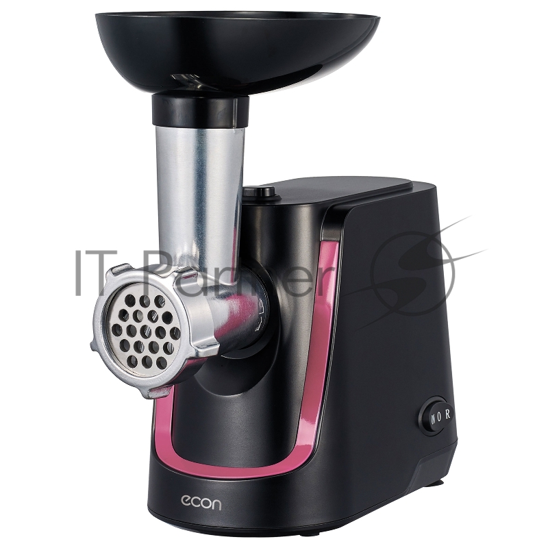 Мясорубка Econ ECO-1062MG, Макс. мощность 2000 Вт, Производительность 2,2 Кг/мин, Функция - реверс, Пластиковый лоток, 1 скорость, Нож из высококачественной стали, Защита от перегрузки двигателя, В комплекте 2 решетки 7/5 мм, Насадки для приготовлени