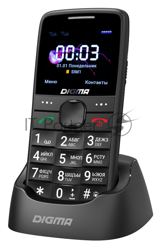 Мобильный телефон Digma S220 Linx 32Mb черный моноблок 2Sim 2.2 220x176 0.3Mpix GSM900/1800 MP3 FM microSD max32Gb