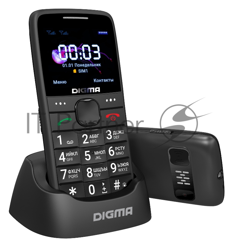 Мобильный телефон Digma S220 Linx 32Mb черный моноблок 2Sim 2.2 220x176 0.3Mpix GSM900/1800 MP3 FM microSD max32Gb