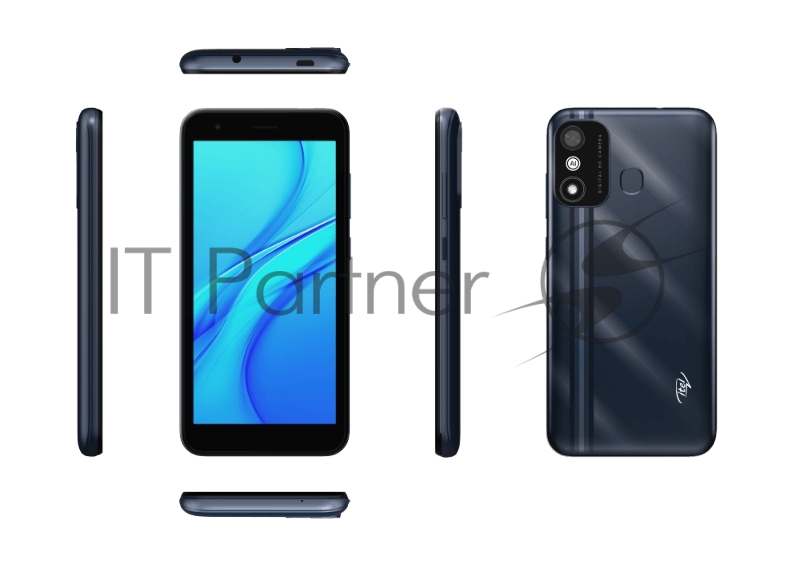 Смартфон Itel A27 A551L 32+2 Deep Grey, 5.45 960x480, 1.4GHz, Quad-Core, 2GB RAM, 32GB, up to 128GB flash, 5Mpix/2Mpix, 2 Sim, 2G, 3G, 4G, LTE, BT v4.2, Micro-USB, 4000mAh, Android 11.0, 170g, 153 ммx74.6 ммx11 мм