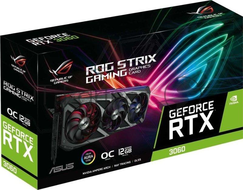 Видеокарта Asus ROG-STRIX-RTX3060-O12G-V2-GAMI LHR RTX 3060 12Gb OC (192bit/GDDR6/2xHDMI/3xDP/RTL)