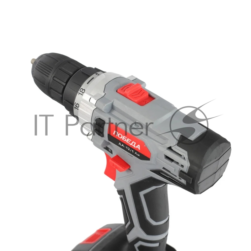 Дрель-шуруповерт аккумуляторная ПОБЕДА ДА-12/1Ли, 12В, 32 нм, быстрая зарядка, 1 батарея, цветная коробка