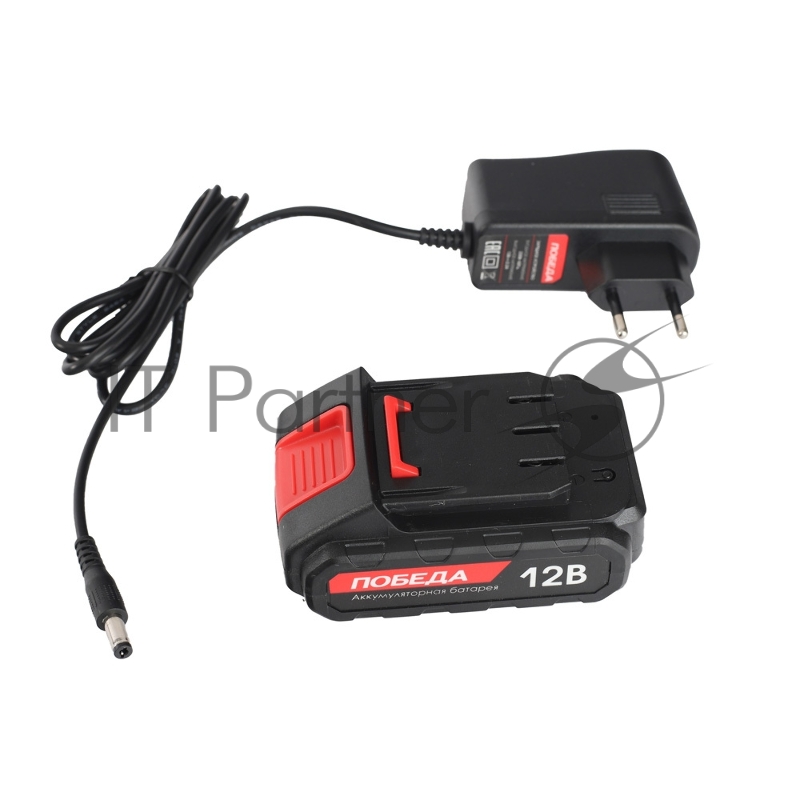 Дрель-шуруповерт аккумуляторная ПОБЕДА ДА-12/1Ли, 12В, 32 нм, быстрая зарядка, 1 батарея, цветная коробка