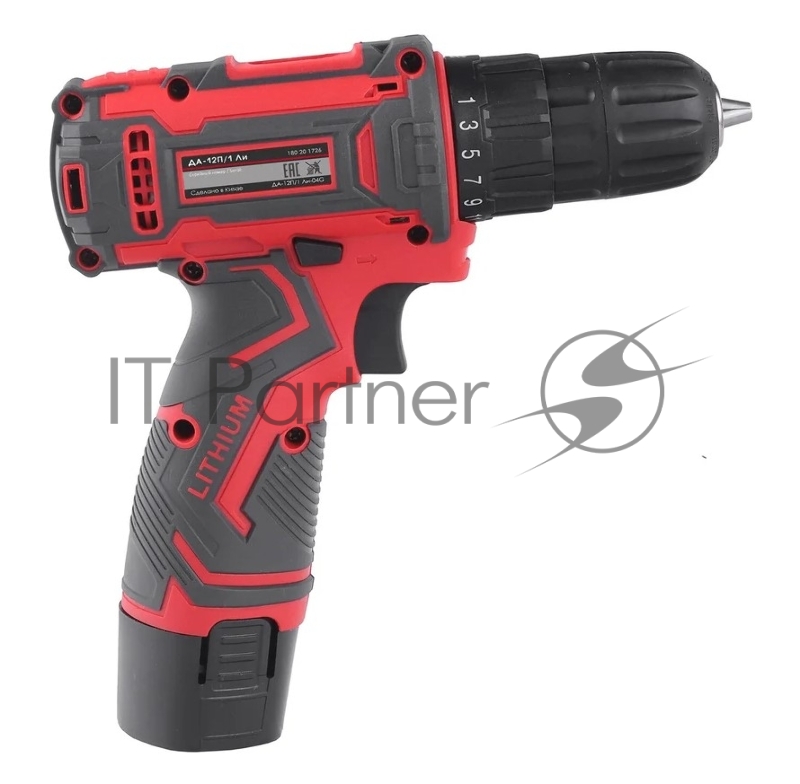 Дрель-шуруповерт аккумуляторная ПОБЕДА ДА-12П/1 Ли, 1 скорость, Li-Ion, 12V, 2,0Ah, 25Нм кейс