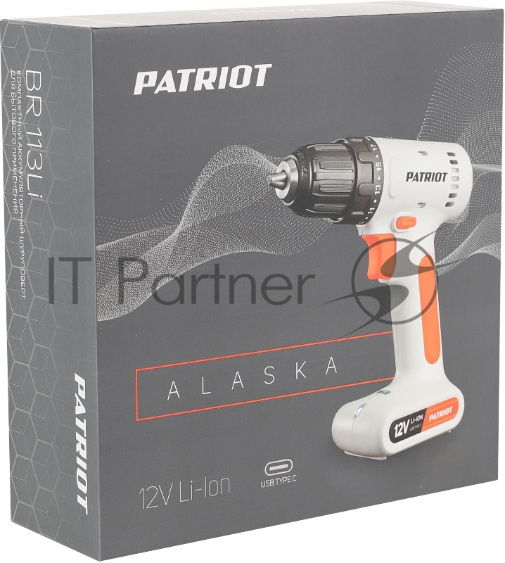 Дрель-шуруповерт аккумуляторная PATRIOT BR 113Li, 12В, 1.3Ач, 18Нм, 0-800об-мин