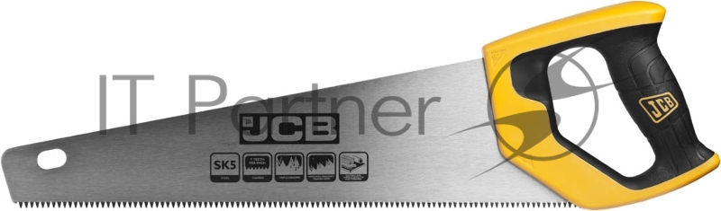 Ножовка JCB по дереву, полотно из стали SK5, 3-х гранные зубья, двухкомпонентная рукоятка, 375мм