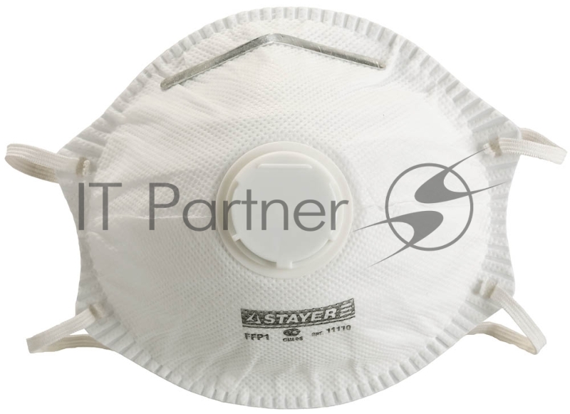 Полумаска фильтрующая STAYER PROFI противоаэрозольная с клапаном, многослойная, класс защиты FFP1