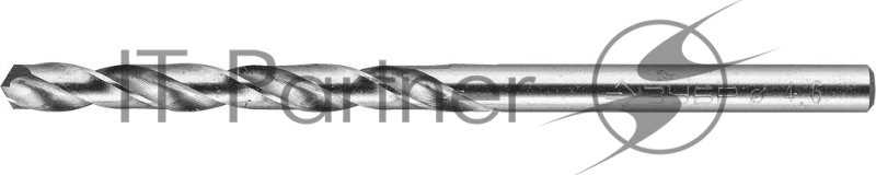 Сверло по металлу, ЗУБР 4.6х80мм, сталь Р6М5, класс А