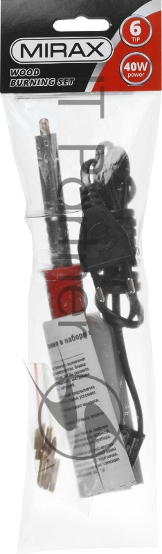 Выжигатель-ручка MIRAX 55430-H6 с набором насадок 40Вт 6шт