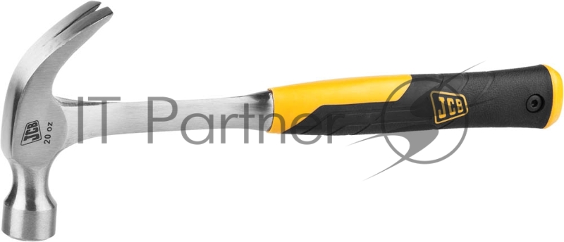 Молоток-гвоздодер JCB цельнокованый, двухкомпонентная виброгасящая рукоятка, 550г