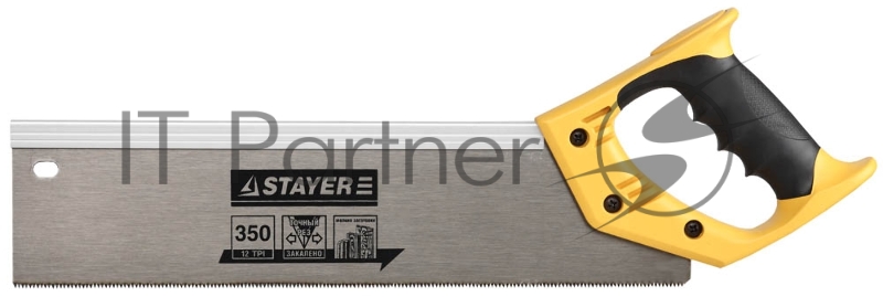 Ножовка для стусла c усиленным обушком (пила) 350 мм, 12 TPI, прямой зуб, для точного реза, STAYER, COBRA 12