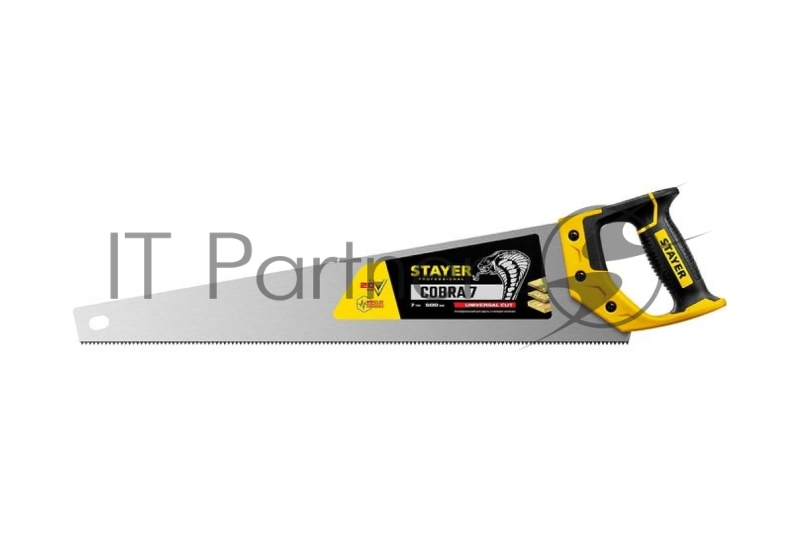 Ножовка универсальная (пила) Cobra 7 500 мм, 7 TPI, универс. зуб, рез вдоль и поперек волокон, для средних заготовок, фанеры, ДСП, МДФ, STAYER