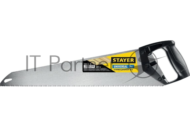 Ножовка универсальная (пила) Universal, 500мм,7TPI, закаленный зуб, рез вдоль и поперек волокон, для средних заготовок, фанеры, ДСП, МДФ, STAYER