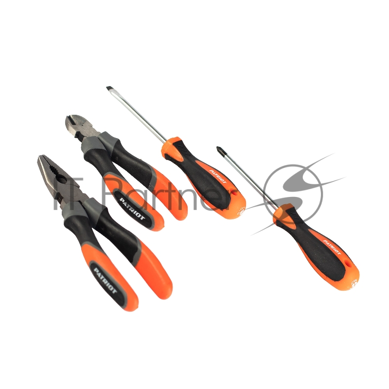 Набор инструментов Patriot 4 в 1 SPS-4: отвертки SL6*100, PH2*100, пассатижи 180мм, кусачки 160мм