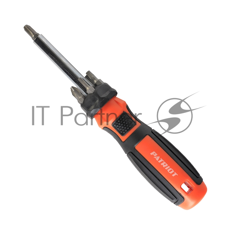 Отвертка-битодержатель Patriot SPS-8 с набором бит SL5мм,SL6мм,PH1,PH2,PH3,T15,T2 CR-V, двухкомпонентная рукоятка