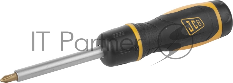Набор JCB: Отвертка реверсивная, с битами из хромомолибденовой стали, 7 предм.: SL 5, 6мм PH№ 1, 2 PZ№ 1, 2