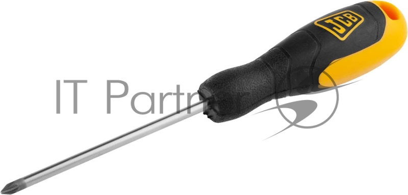 Отвертка JCB, хромомолибденовая сталь S2, двухкомпонентная рукоятка, магнитный наконечник, PZ №1х100мм