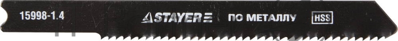 Пилки для лобзика STAYER PROFI 15998-1.4_z01 HSS по мет.1.5-2мм US-хвост. шаг1.4мм 50мм 2шт.