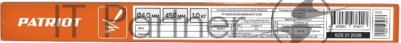 Электроды сварочные PATRIOT, марка ЭР 46, диам. 4,0мм, длина 450мм, уп. 1кг