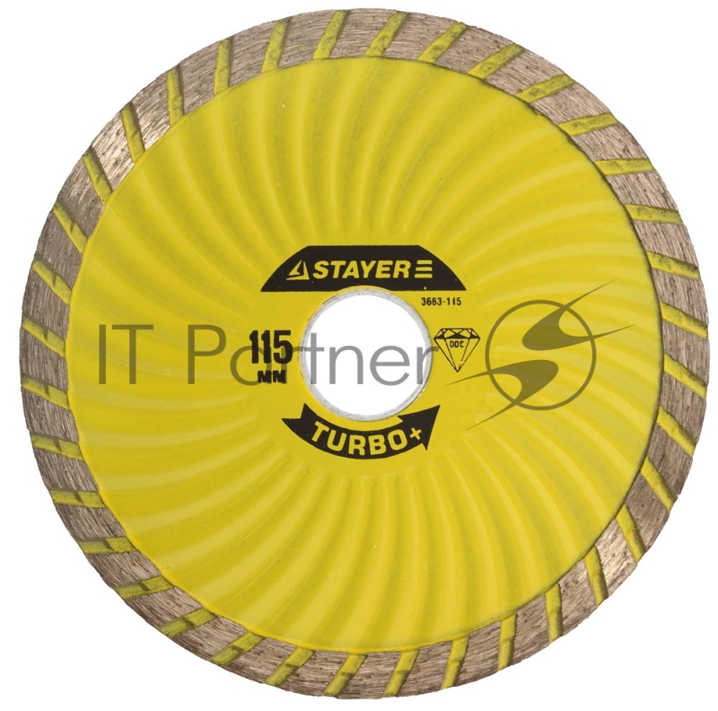 Диск алмазный отрезной эвольвентный по бетону, камню, кирпичу, STAYER TURBO-Plus 200 мм