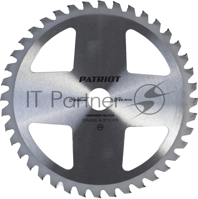 Нож PATRIOT TBS-40X с большими отверстиями, D=230*25,4мм, толщина 1,3 мм 40 зубьев
