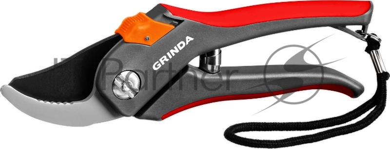 Секатор с двухкомпонентными рукоятками, плоскостной, 205 мм, GRINDA G-26