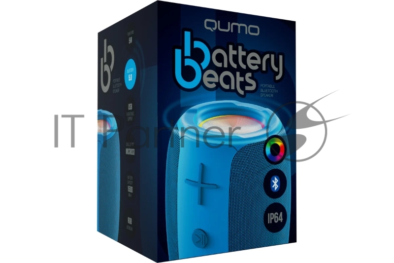 Колонка беспроводная Qumo BatteryBeats (ВТ 0053),BT5.0,5Вт,IP64,FM,SD,USB сн.