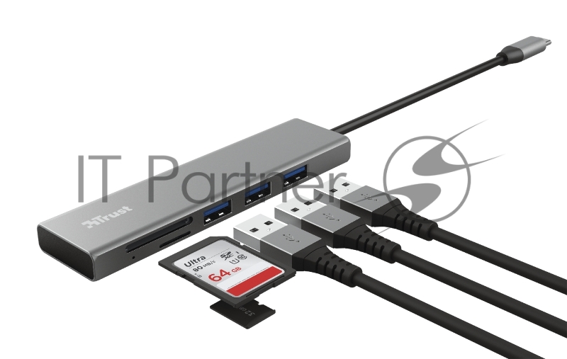 Концентратор скоростной и кардридер USB-c Trust HALYX (арт. 24191)