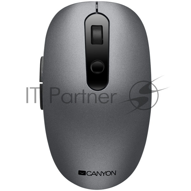 Мышь Canyon 2 in 1 Wireless optical mouse with 6 buttons, DPI 800/1000/1200/1500, 2 mode(BT/ 2.4GHz), Battery AA*1pcs, Grey, 65.4*112.25*32.3mm, 0.092kg