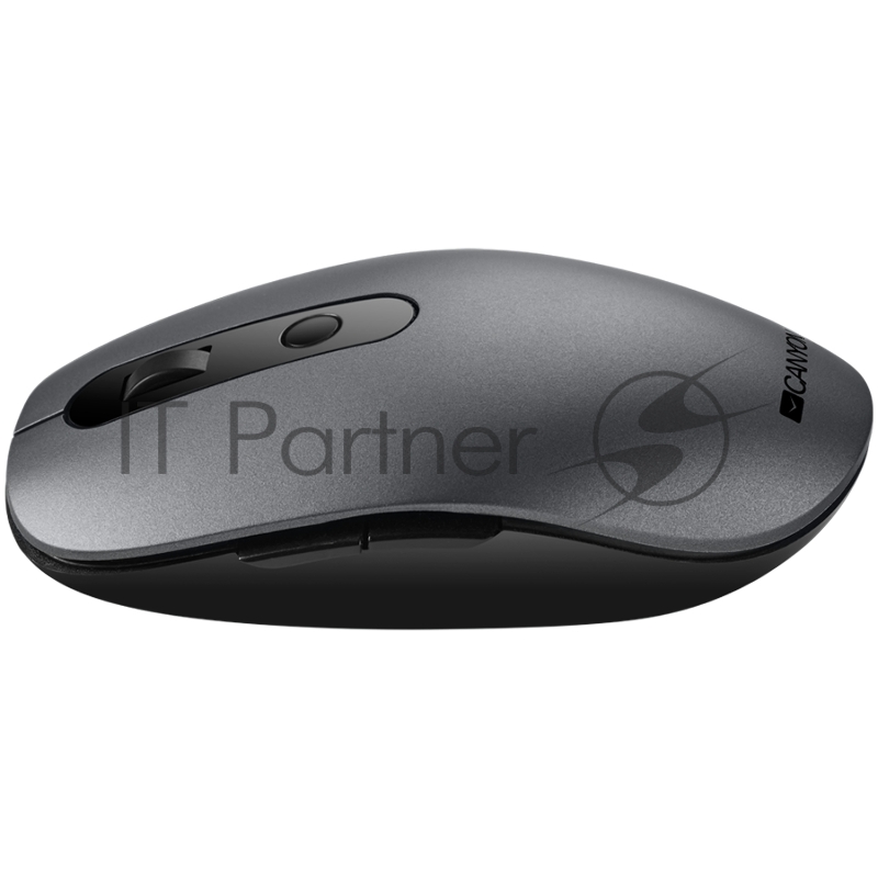 Мышь Canyon 2 in 1 Wireless optical mouse with 6 buttons, DPI 800/1000/1200/1500, 2 mode(BT/ 2.4GHz), Battery AA*1pcs, Grey, 65.4*112.25*32.3mm, 0.092kg