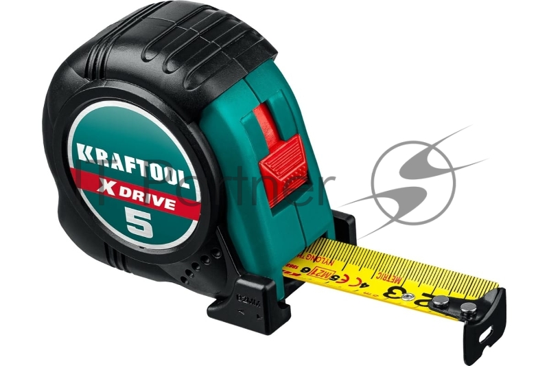 Рулетка KRAFTOOL X-Drive 5м / 25мм с ударостойким обрезиненным корпусом