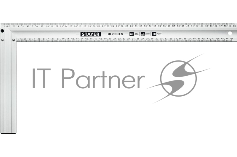 Жесткий столярный угольник с усиленным алюминиевым полотном STAYER HERCULES 500 мм