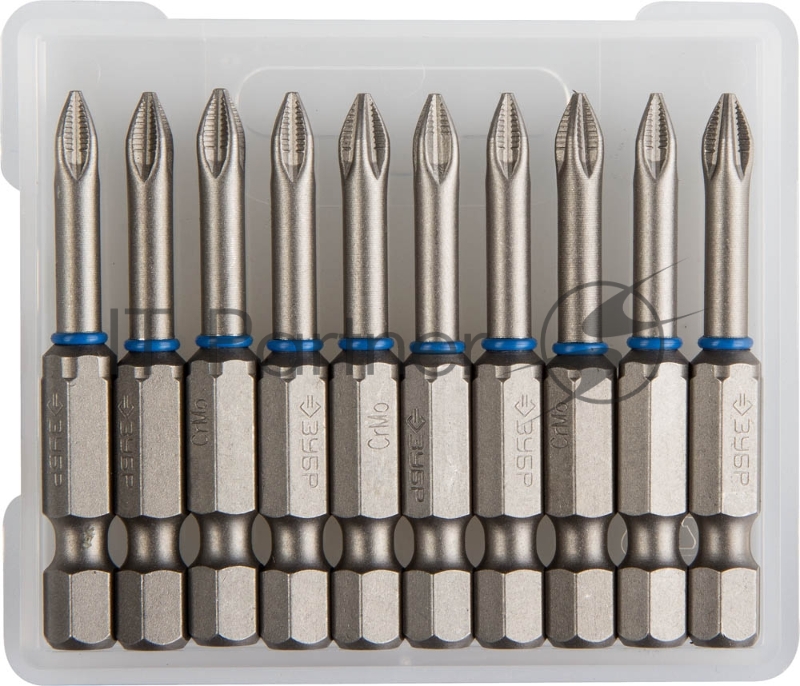 Биты ЗУБР ЭКСПЕРТ торсионные кованые, обточенные, хромомолибденовая сталь, тип хвостовика E 1/4, PZ1, 50мм, 10шт