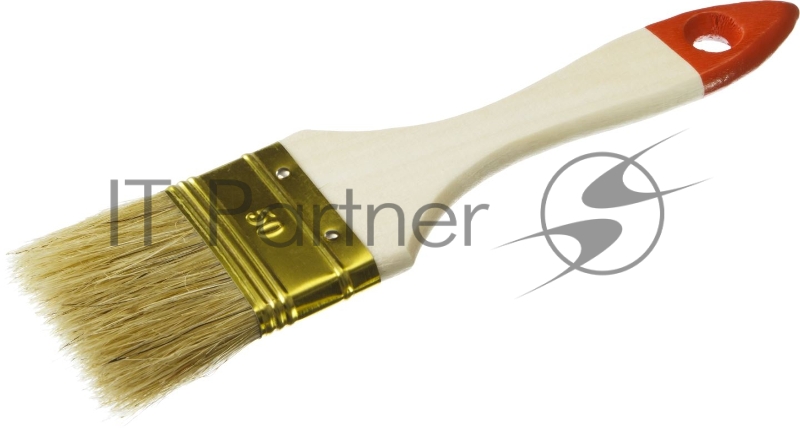 Кисть плоская ЗУБР УНИВЕРСАЛ-ОПТИМА, светлая щетина, деревянная ручка, 50мм