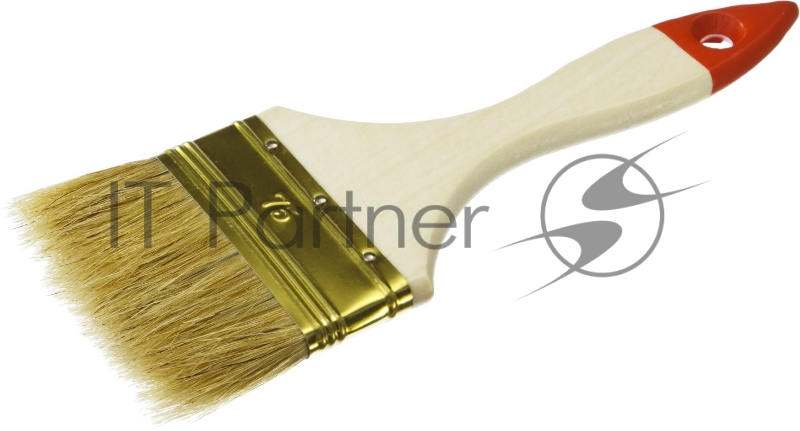 Кисть плоская ЗУБР УНИВЕРСАЛ-ОПТИМА, светлая щетина, деревянная ручка, 75мм