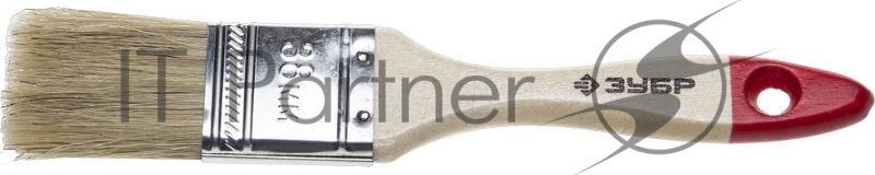 Кисть плоская ЗУБР УНИВЕРСАЛ-СТАНДАРТ , натуральная щетина, деревянная ручка, 38мм