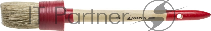 Кисть круглая STAYER MASTER, светлая натурал. щетина, пластм. корпус, деревян. ручка, №10 x40мм