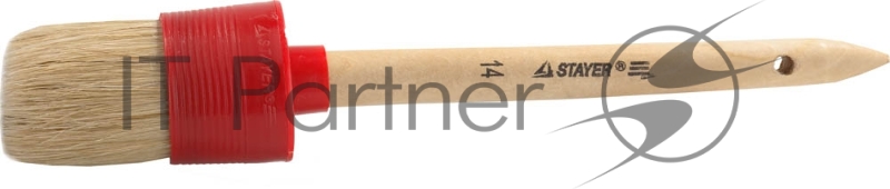 Кисть круглая STAYER MASTER, светлая натурал. щетина, пластм. корпус, деревян. ручка, №14 x50мм