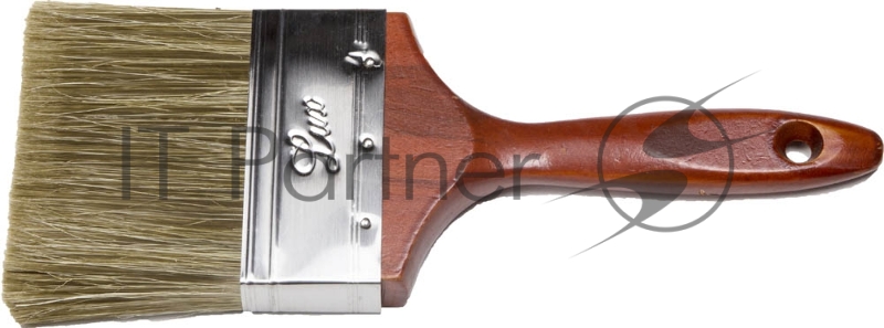 Кисть плоская STAYER LASUR - LUX, деревянная ручка, смешанная щетина, 100мм