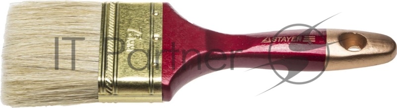 Кисть плоская STAYER UNIVERSAL-PROFI, светлая натуральная щетина, деревянная ручка, 75мм