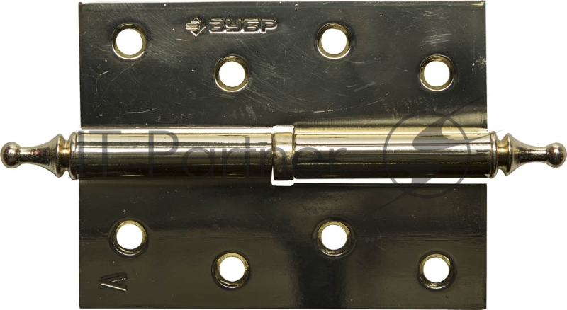 Петля дверная разъемная ЗУБР ЭКСПЕРТ, 1 подшипник, цвет латунь (PB), левая, с крепежом, 100х75х2,5мм, 2 шт