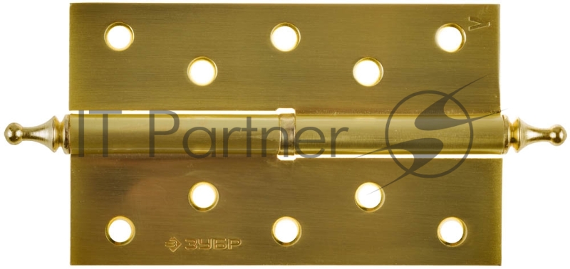 Петля дверная разъемная ЗУБР ЭКСПЕРТ, 1 подшипник, цвет мат. латунь (SB), левая, с крепежом, 125х75х2,5мм,2шт