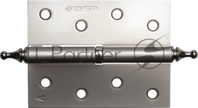 Петля дверная разъемная ЗУБР ЭКСПЕРТ, 1 подшипник, цвет мат. никель (PN), левая, с крепежом, 100х75х2,5мм,2шт