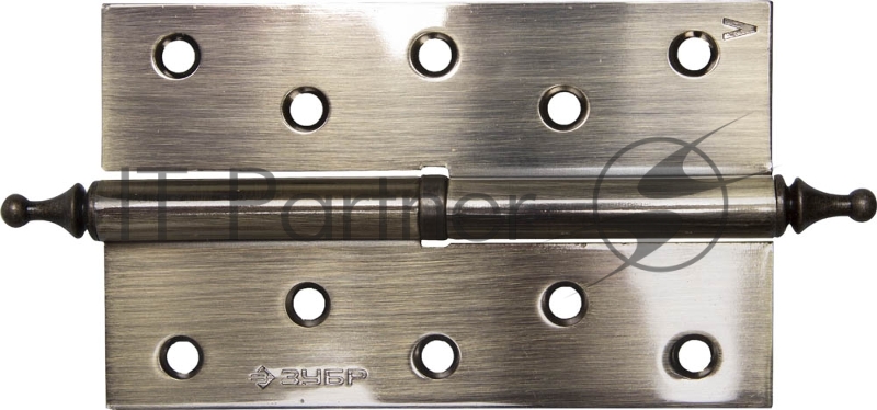 Петля дверная разъемная ЗУБР ЭКСПЕРТ, 1 подшипник, цвет ст. латунь (AB), левая, с крепежом, 125х75х2,5мм,2шт