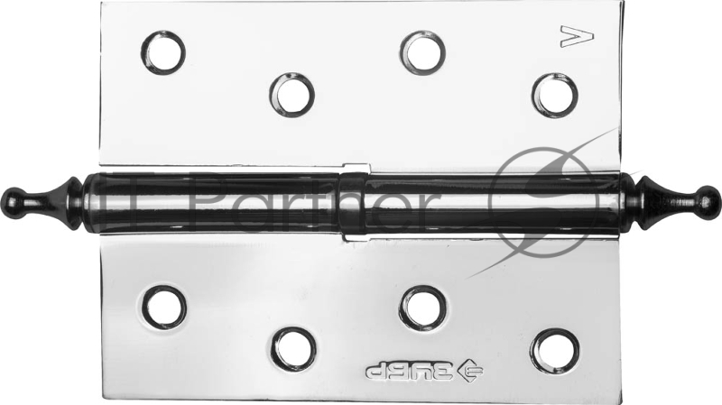 Петля дверная разъемная ЗУБР ЭКСПЕРТ, 1 подшипник, цвет хром (CP), левая, с крепежом, 100х75х2,5мм, 2 шт