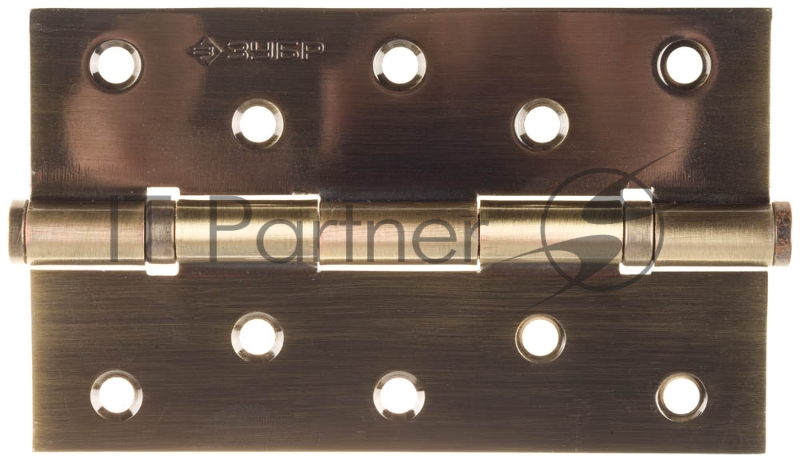 Петля универсальная ЗУБР ЭКСПЕРТ, 2 подшипника, цвет ст. латунь (AB), с крепежом, 125х75х2,5мм, 2 шт