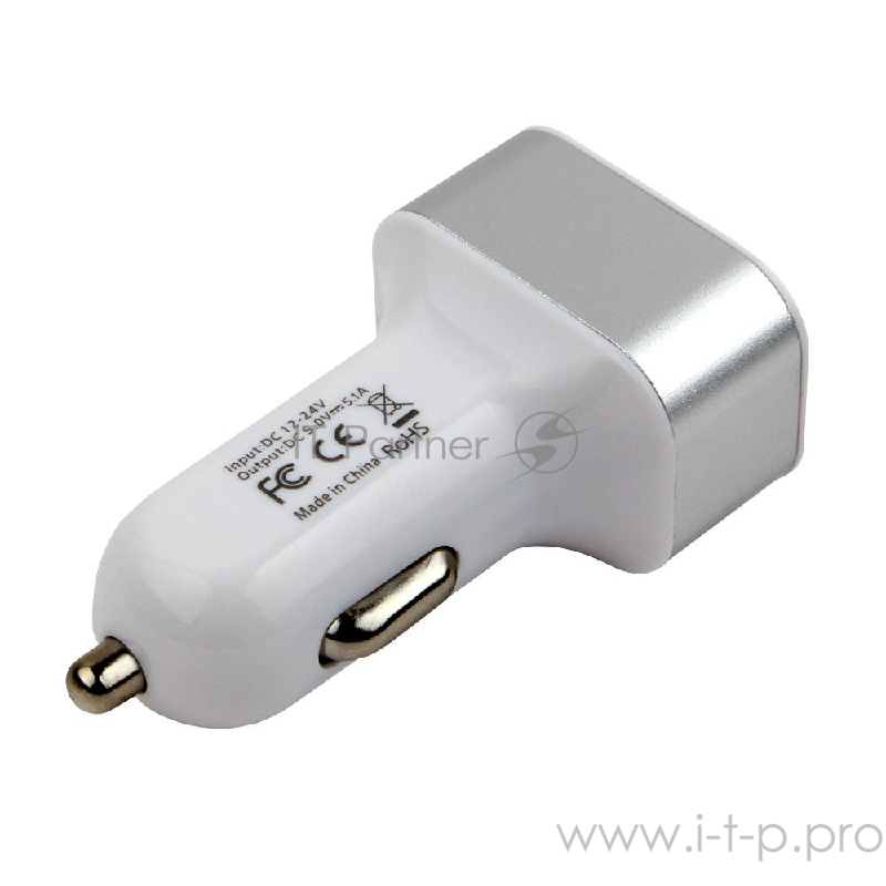 Аксессуар Cablexpert Адаптер питания 12V-5V 3-USB, 2.1/2/1A, белый (MP3A-UC-CAR17)