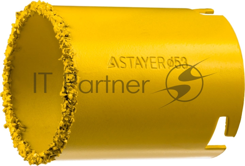 Коронка STAYER PROFESSIONAL кольцевая с карбидно-вольфрамовой крошкой, d=53мм