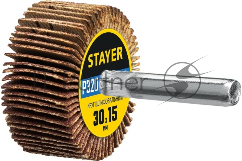 Круг шлифовальный STAYER лепестковый, на шпильке, P320, 30х15 мм