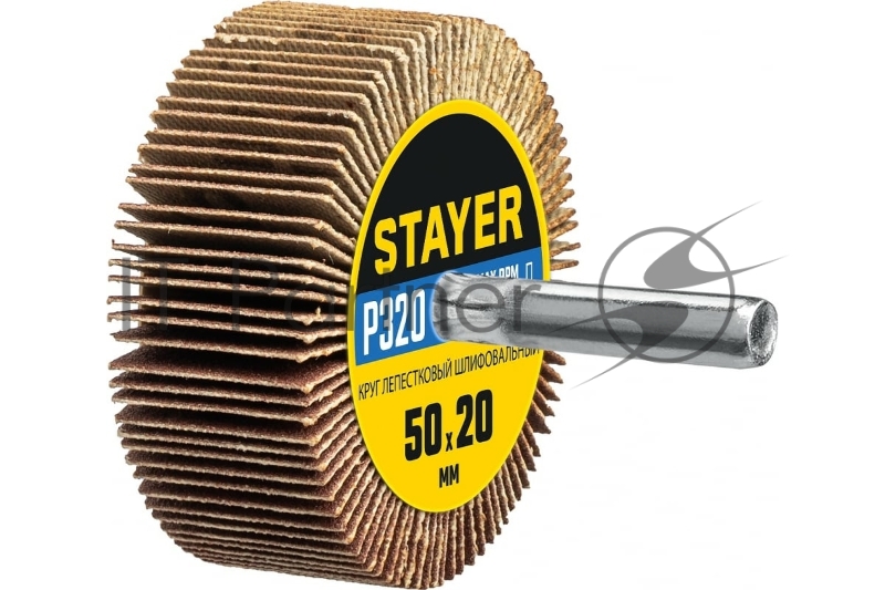 Круг шлифовальный STAYER лепестковый, на шпильке, P320, 50х20 мм